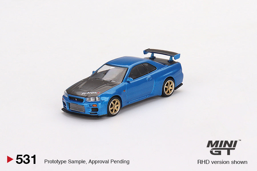 Mini GT No.531 Nissan Skyline GT-R (R34) Top Secret Bayside Blue