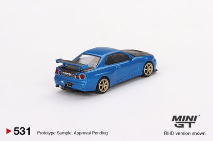 Mini GT No.531 Nissan Skyline GT-R (R34) Top Secret Bayside Blue