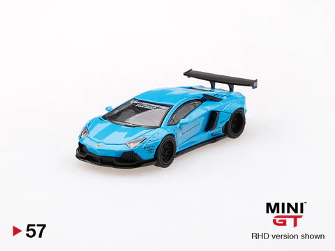 Mini GT No.57 LB★WORKS Lamborghini Aventador Light Blue (Hong Kong Exclusive Model)