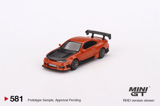 Mini GT No.581 Nissan Silvia S15 D-MAX Metallic Orange