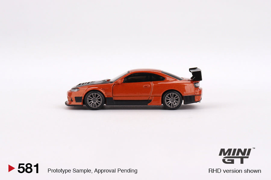 Mini GT No.581 Nissan Silvia S15 D-MAX Metallic Orange