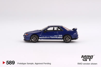 Mini GT No.589 Nissan Skyline GT-R Top Secret VR32 Metallic Blue