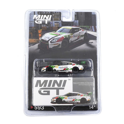 Mini GT No.593 Nissan GT-R NISMO GT3 #23 KCMG 2018 FIA GT World Cup Macau (Blister Pack)