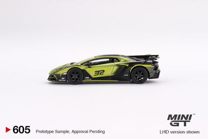 Mini GT No.605 LB-Silhouette WORKS Lamborghini Aventador GT EVO Lime