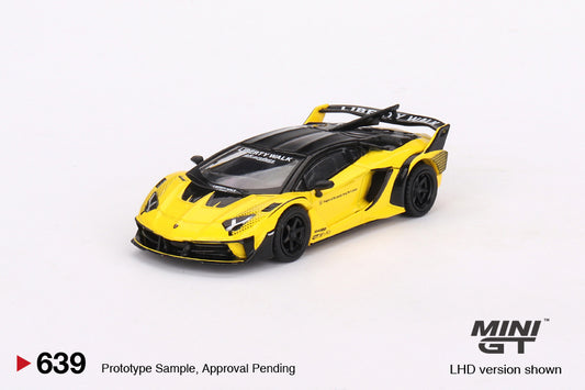 Mini GT No.639 LB-Silhouette WORKS Lamborghini Aventador GT EVO Yellow