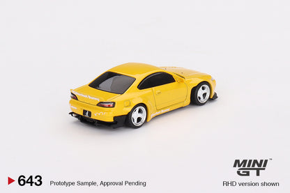 Mini GT No.643 Nissan Silvia (S15) Rocket Bunny Bronze Yellow