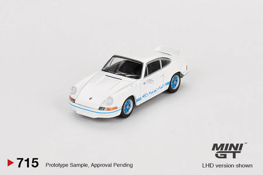 *Pre-Order* Mini GT No.715 Porsche 911 Carrera RS 2.7 Grand Prix White with Blue Livery