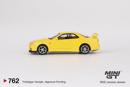 *Pre-Order* Mini GT No.762 Nissan Skyline GT-R (R34) V-Spec Lightning Yellow