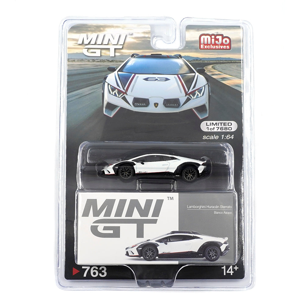 Mini GT No.763 Lamborghini Huracán Sterrato Bianco Asopo (Blister Pack) - MiJo Exclusives
