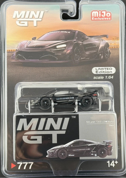 Mini GT No.777 McLaren 720S LB★Works Black (Blister Pack) - MiJo Exclusives