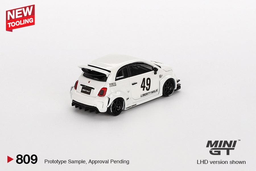 *Pre-Order* Mini GT No.809 LB-WORKS x Abas Works ABARTH 595 Gara White