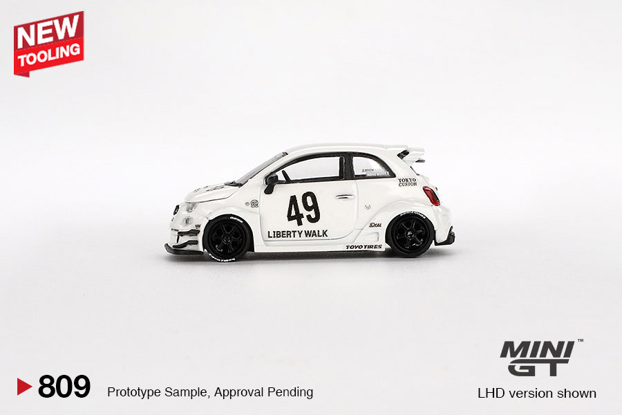 *Pre-Order* Mini GT No.809 LB-WORKS x Abas Works ABARTH 595 Gara White