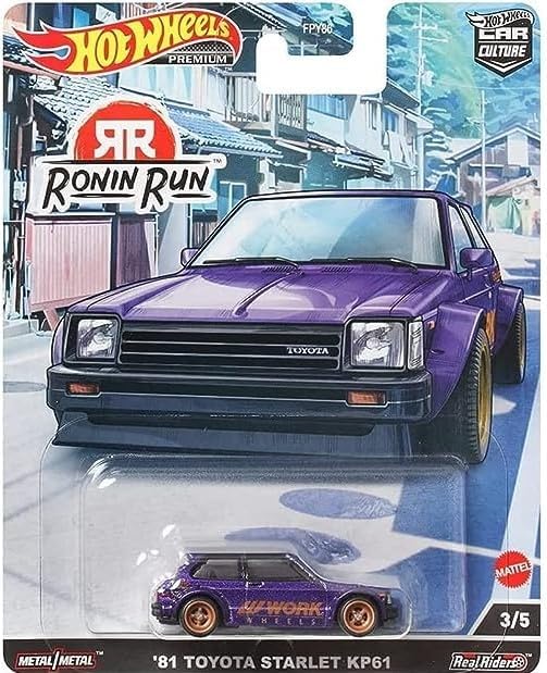 Hot Wheels Premium Car Culture Ronin Run 3/5 '81 Toyota Starlet KP61 - Japanese Stock