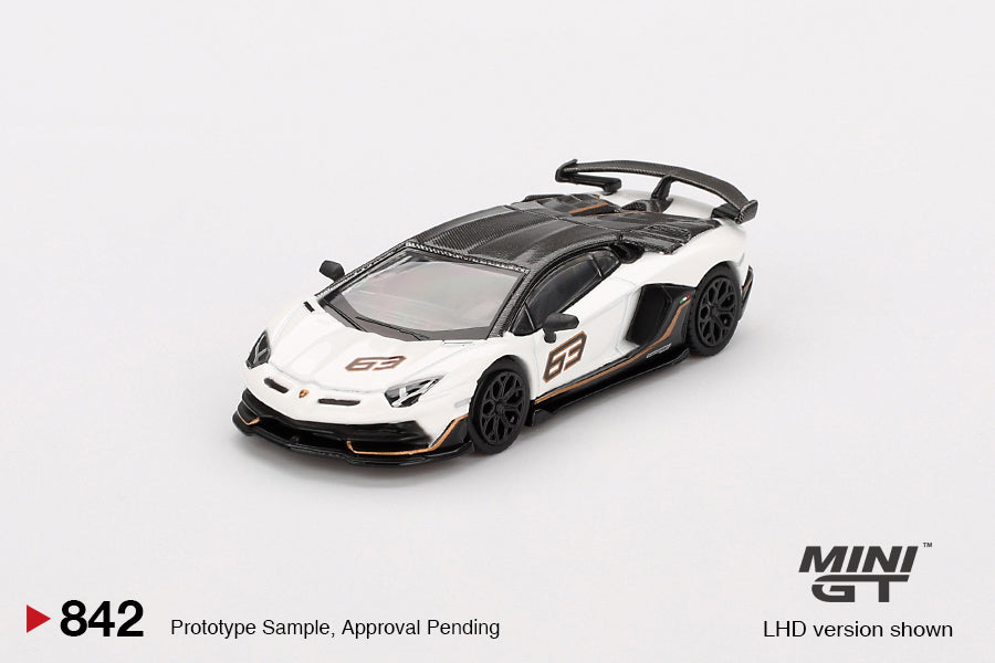 *Pre-Order* Mini GT No.842 Lamborghini Aventador SVJ 63 Bianco Asopo