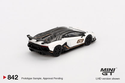 *Pre-Order* Mini GT No.842 Lamborghini Aventador SVJ 63 Bianco Asopo