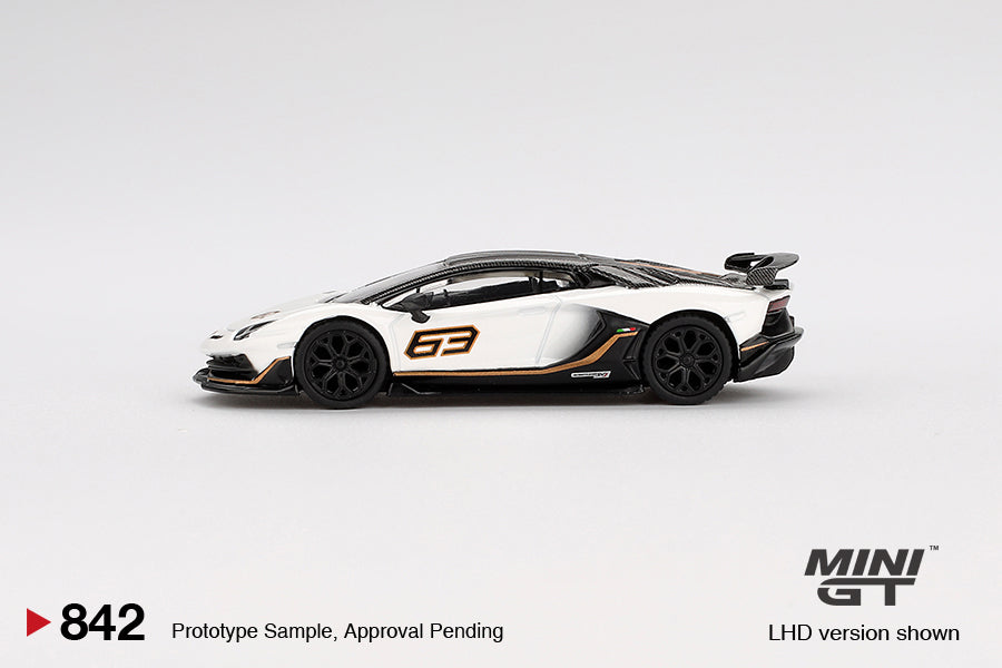 *Pre-Order* Mini GT No.842 Lamborghini Aventador SVJ 63 Bianco Asopo