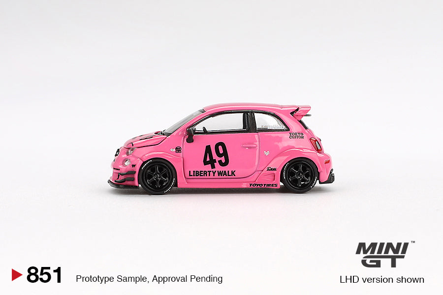 *Pre-Order* Mini GT No.851 Abarth 595 LB-WORKS x Abas Works Pink