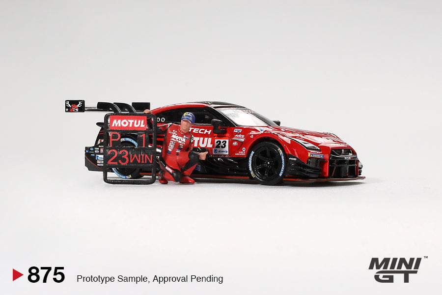 *Pre-Order* Mini GT No.875 Nissan GT-R NISMO #23 "MOTUL AUTECH GT-R 2021" SUPER GT SERIES Suzuka Winner w/ Matsuda Figure - Tsugio Matsuda Collection No.2