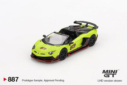 *Pre-Order* Mini GT No.887 Lamborghini Aventador SVJ 63 Roadster Verde Shock