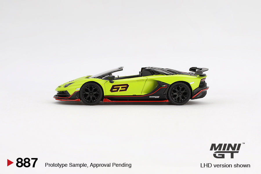 *Pre-Order* Mini GT No.887 Lamborghini Aventador SVJ 63 Roadster Verde Shock