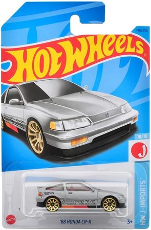 Hot Wheels HW J-Imports 10/10 '88 Honda CR-X (Silver) - Japanese Card