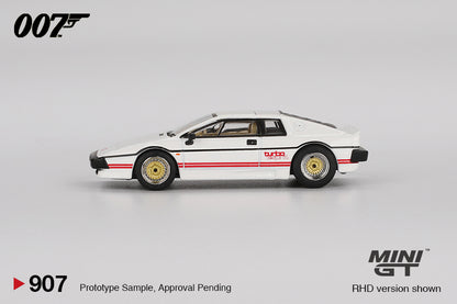 *Pre-Order* Mini GT No.907 Lotus Esprit Turbo White James Bond "For Your Eyes Only" - English Blister Packaging