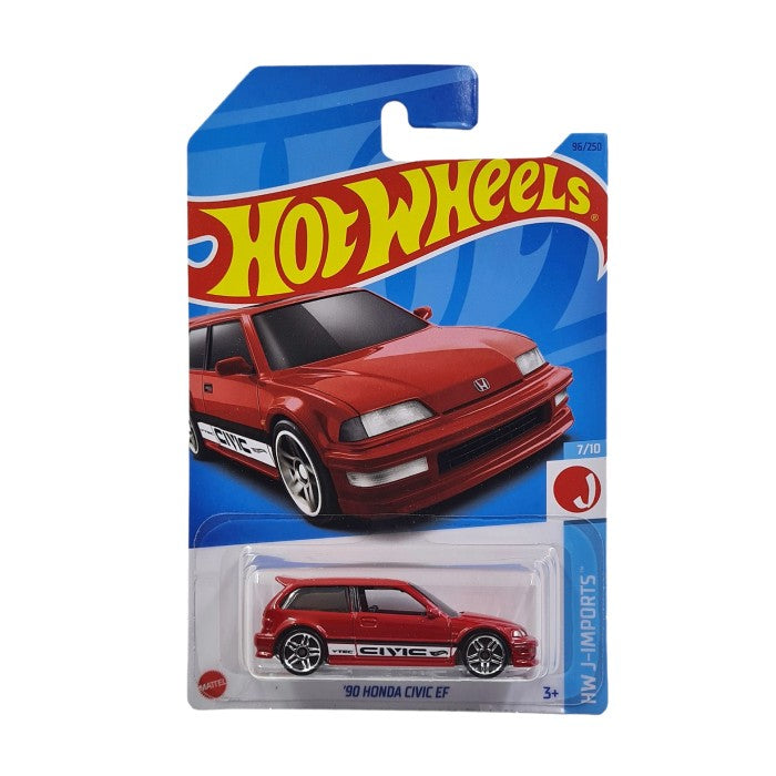 Hot Wheels HW J-Imports 7/10 '90 Honda Civic EF (Red) - Japanese Card