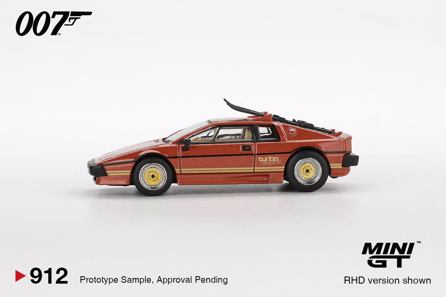 *Pre-Order* Mini GT No.912 Lotus Esprit Turbo Copper Fire Metallic "For Your Eyes Only" - English Blister Packaging