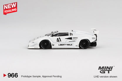 *Pre-Order* Mini GT No.966 Lamborghini Countach LB-WORKS White 2024 Tokyo Auto Salon