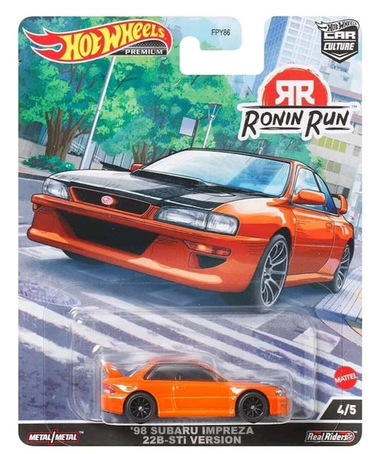 Hot Wheels Premium Car Culture Ronin Run 4/5  '98 Subaru Impreza 22-B STi Version (Orange)  - Japanese Stock