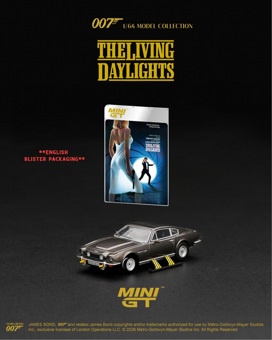 *Pre-Order* Mini GT No.922 Aston Martin V8 Vantage "The Living Daylights" Weapons On - English Blister Packaging