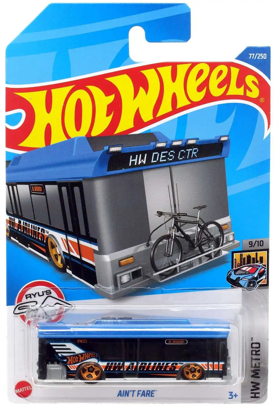 Hot Wheels HW Metro 9/10 Ain't Fare (Blue) - Japanese Card