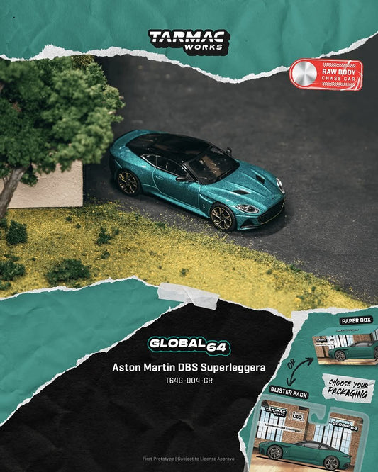 *Pre-Order* Tarmac Works Aston Martin DBS Superleggera Green Metallic (Paper Box Packaging)