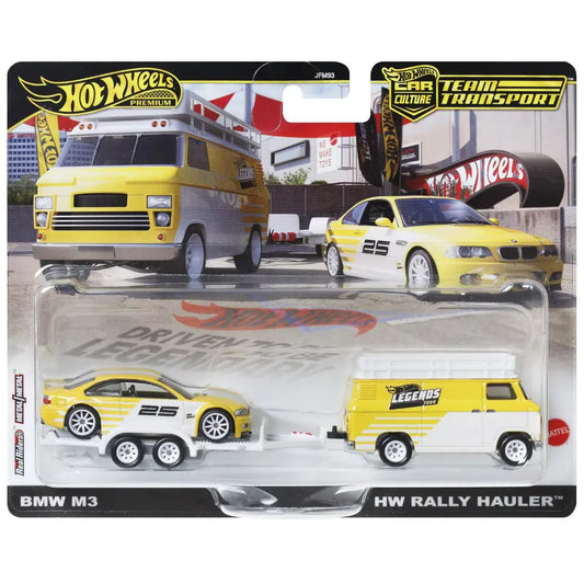 Hot Wheels Premium Car Culture Team Transport Set - BMW M3 & HW Rally Hauler