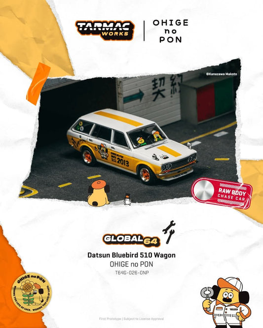 *Pre-Order* Tarmac Works Datsun Bluebird 510 Wagon OHIGE no PON