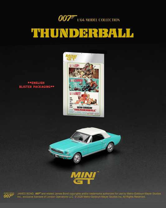 *Pre-Order* Mini GT No.923 Ford Mustang Convertible 1965 "Thunderball" - English Blister Packaging