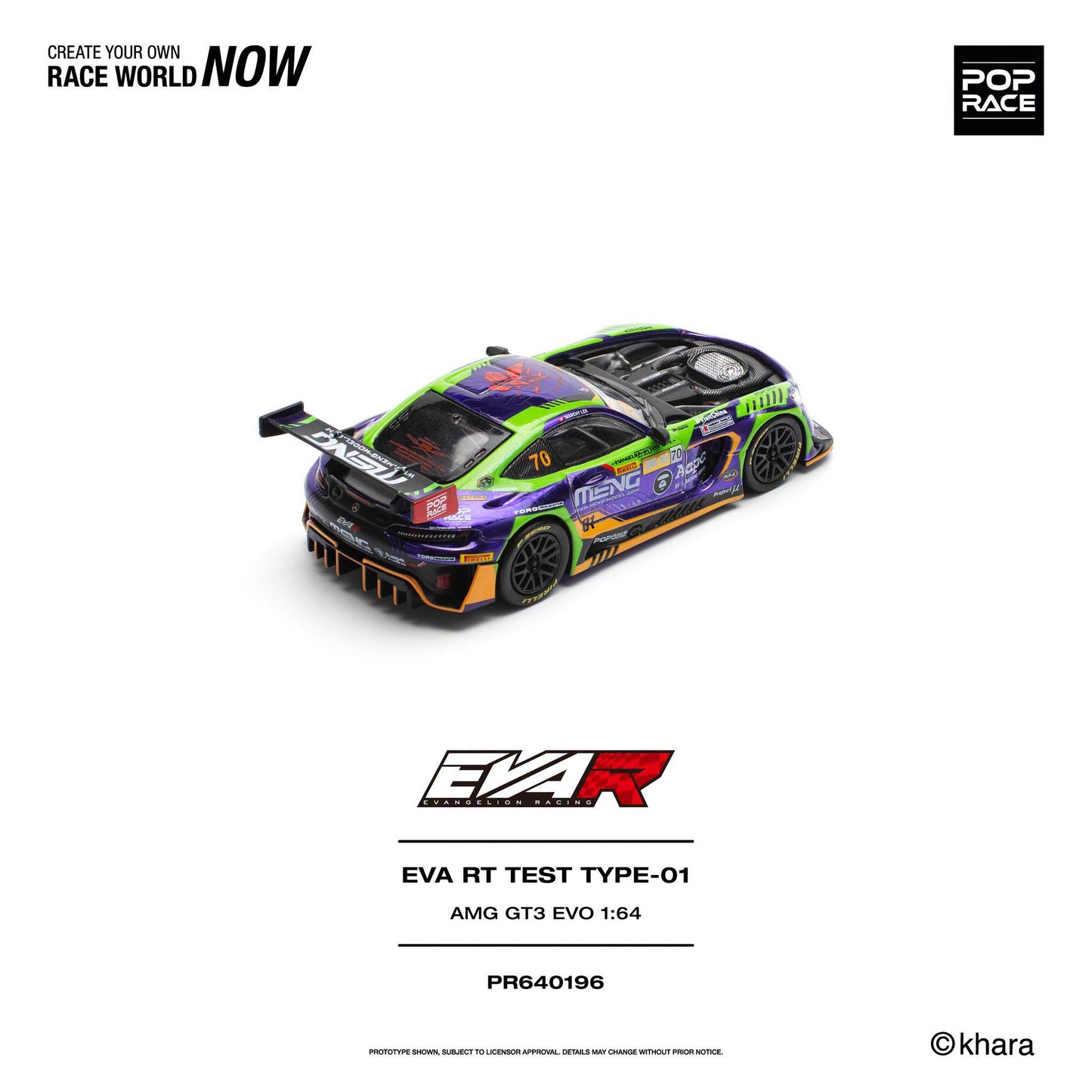 *Pre-Order* Pop Race - PR640196 EVA RT TEST TYPE-01 AMG GT3 EVO MACAU GP 2023