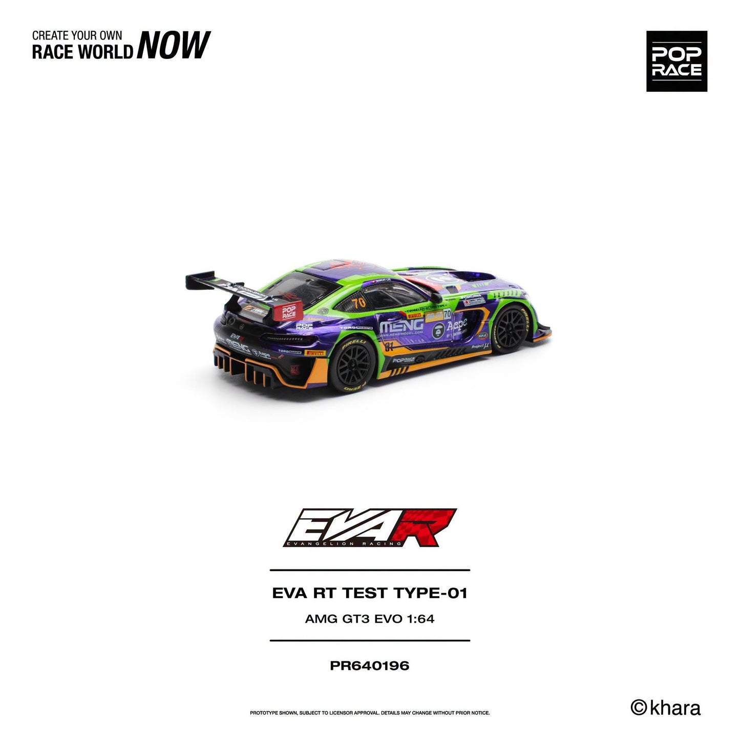 *Pre-Order* Pop Race - PR640196 EVA RT TEST TYPE-01 AMG GT3 EVO MACAU GP 2023