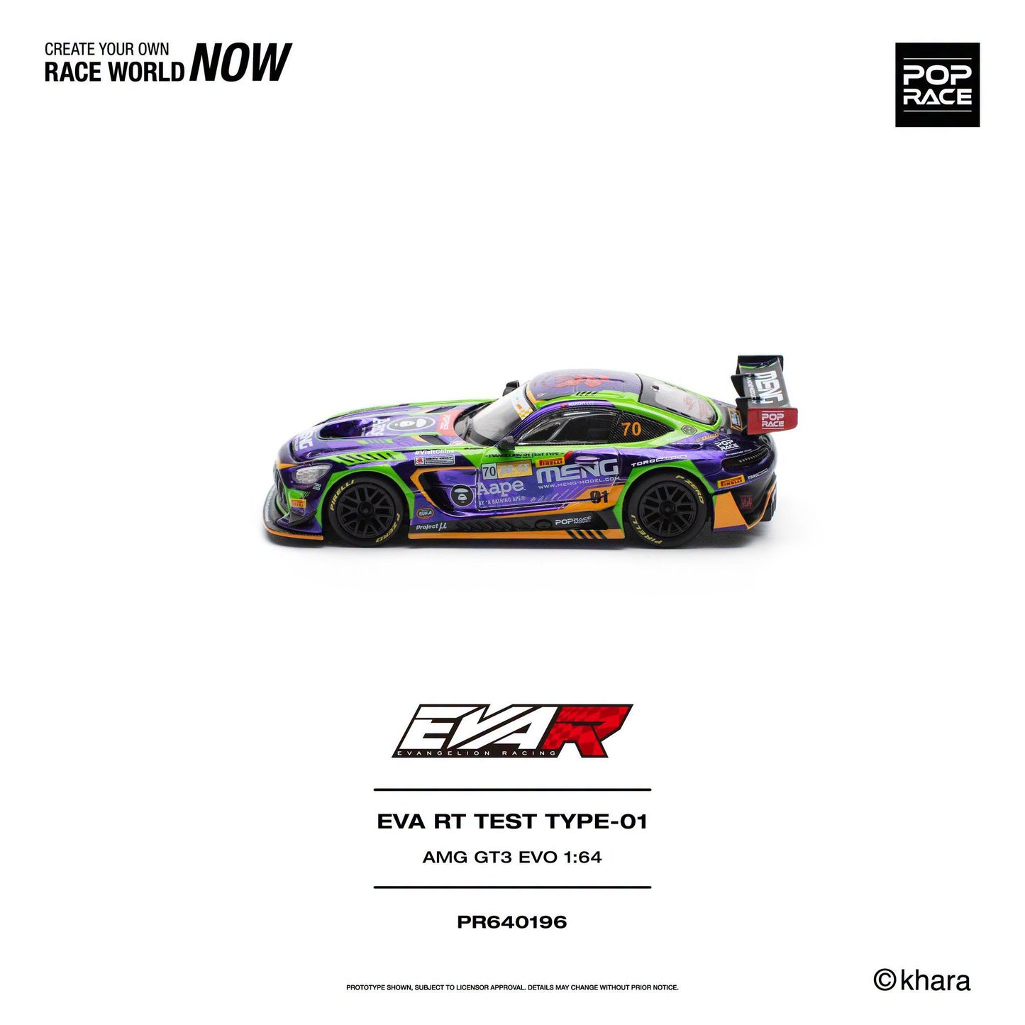 *Pre-Order* Pop Race - PR640196 EVA RT TEST TYPE-01 AMG GT3 EVO MACAU GP 2023