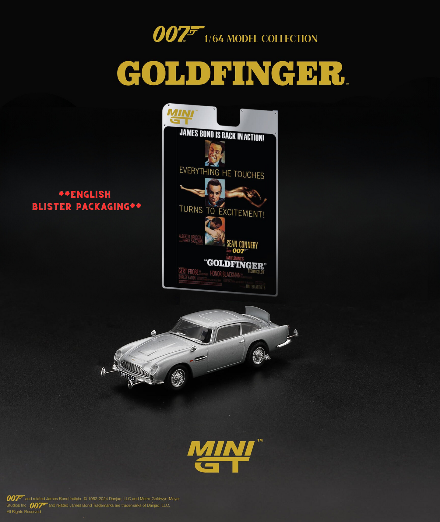 Mini GT No.900 Aston Martin DB5  “Goldfinger” - English Blister Packaging