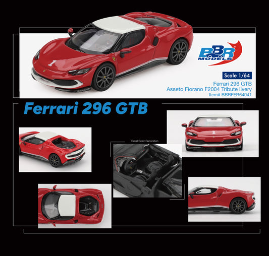 *Pre-Order* BBR Models Ferrari 296 GTB Asseto Fiorano F2004 Tribute livery
