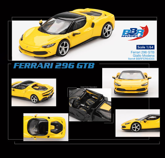 *Pre-Order* BBR Models Ferrari 296 GTB Giallo Modena