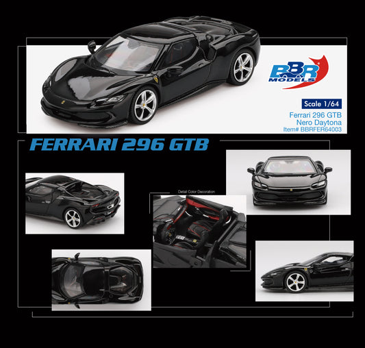 *Pre-Order* BBR Models Ferrari 296 GTB Nero Daytona