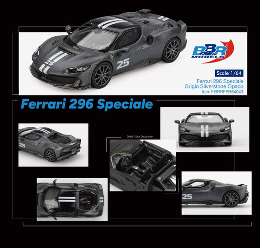 *Pre-Order* BBR Models Ferrari 296 Speciale Grigio Silverstone Opaco