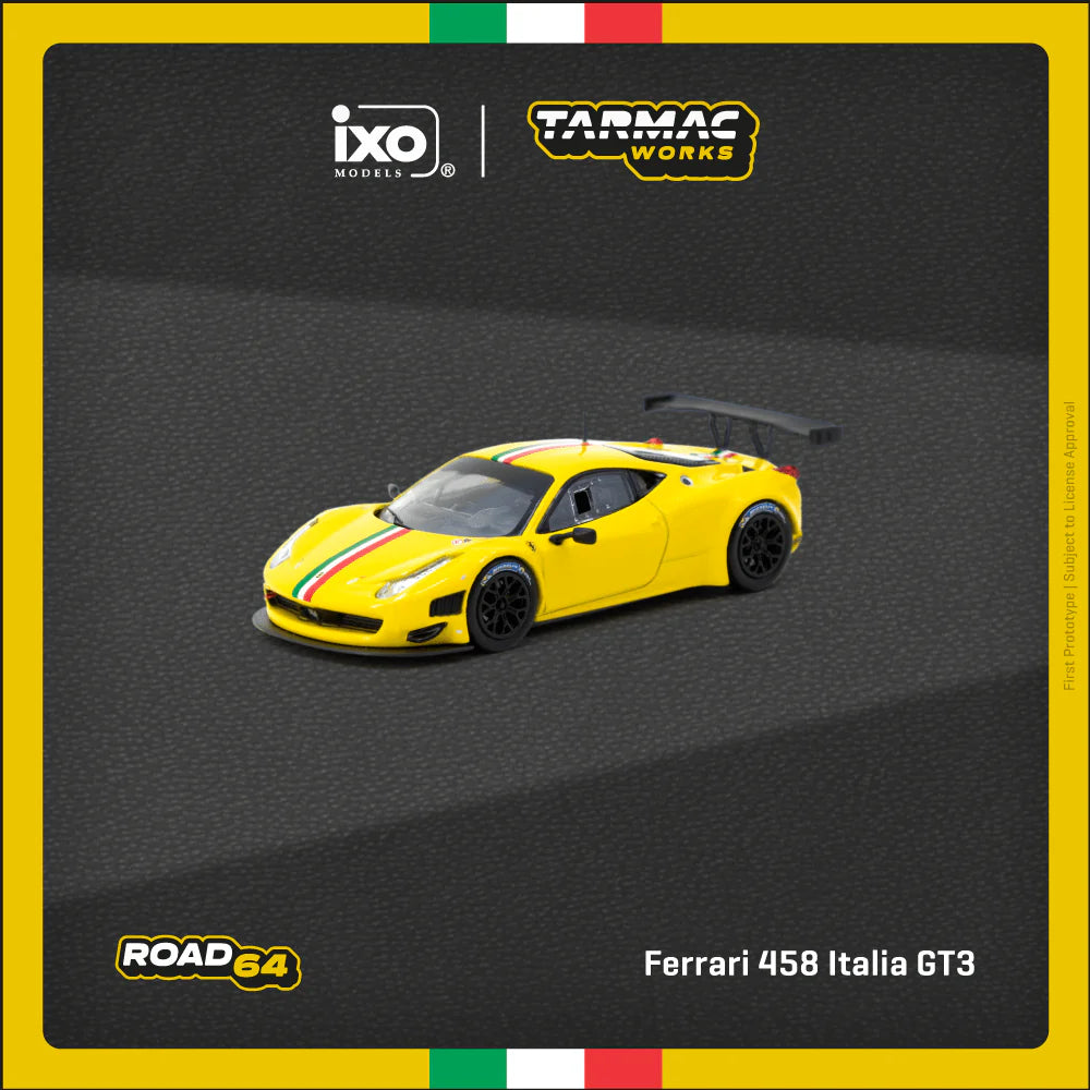 *Pre-Order* Tarmac Works Ferrari 458 Italia GT3 Yellow