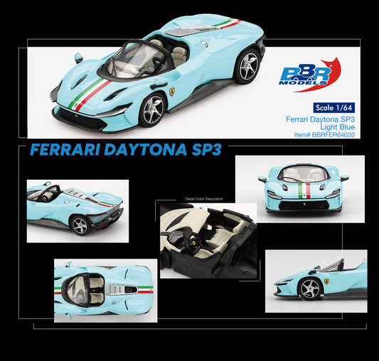 *Pre-Order* BBR Models Ferrari Daytona SP3 Light Blue