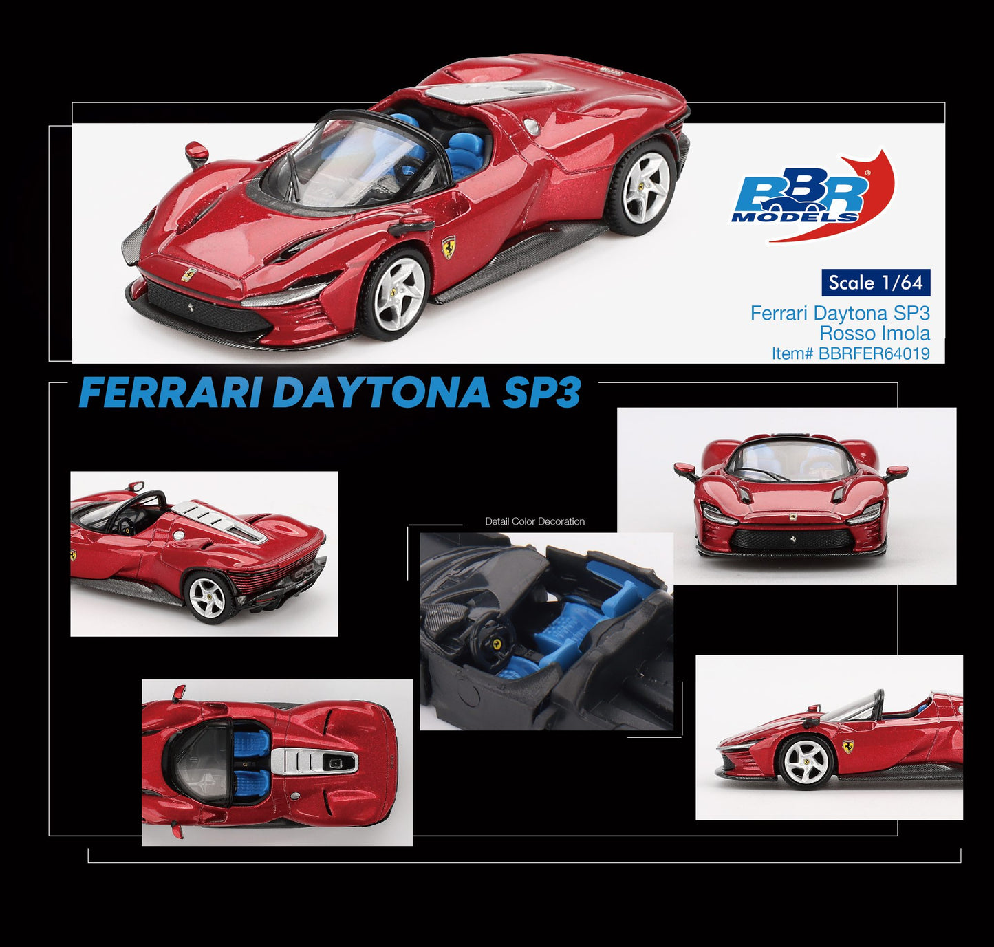 *Pre-Order* BBR Models Ferrari Daytona SP3 Rosso Imola