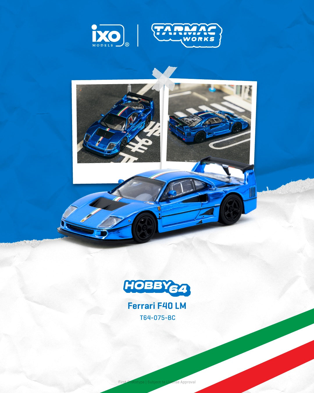 *Pre-Order* Tarmac Works - Ferrari F40 LM Chrome Blue
