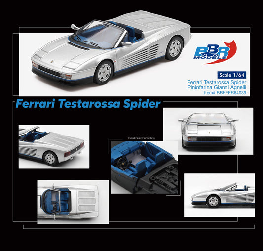 *Pre-Order* BBR Models Ferrari Testarossa Spider Pininfarina Gianni Agnelli