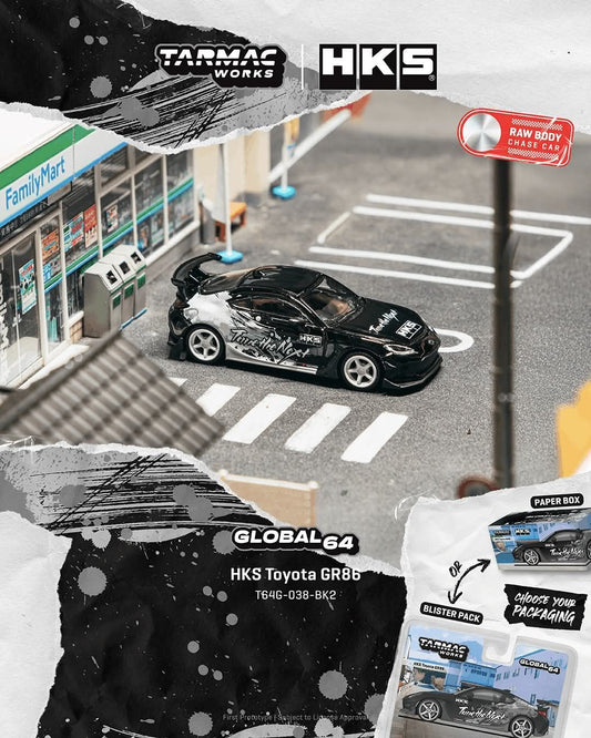 *Pre-Order* Tarmac Works HKS Toyota GR86 Black (Paper Box Packaging)